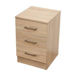 Harmin 3-Drawer Bedside Cabinet, Sonoma Oak Finish with Premium Metal Handles in Brown - thumbnail 5