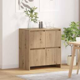 Berkfield Home Sideboard with Door Artisan oak 70 x 41 x 75 cm Engineered wood in Brown - thumbnail 4