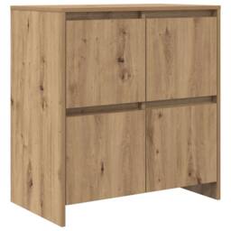 Berkfield Home Sideboard with Door Artisan oak 70 x 41 x 75 cm Engineered wood in Brown - thumbnail 3