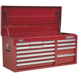 Loops 1025 x 435 x 490mm RED 14 Drawer Topchest Tool Chest Lockable Storage Cabinet