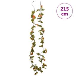 Berkfield Home Realistic Christmas Flower Garlands 6 pcs Sunset Red 215 cm - thumbnail 7