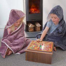 Duncan Stewart Personalised Children's Hooded Sherpa Blanket in Black - thumbnail 4