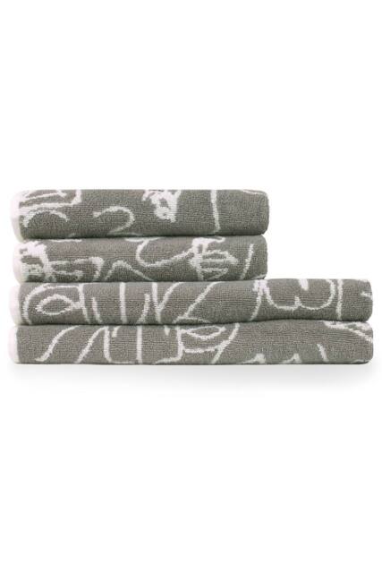 Furn Everybody Abstract Cotton Jacquard 4-Piece Towel Bale in Grey - image 1