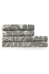 Furn Everybody Abstract Cotton Jacquard 4-Piece Towel Bale in Grey - thumbnail 1