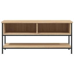 Berkfield Home TV Cabinet Sonoma Oak 100x35x45 cm Engineered Wood in Light Tan - Size: 100 x 35 x 45 cm - thumbnail 4