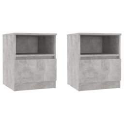 Berkfield Home Bed Cabinets 2 pcs Concrete Grey 40x40x50 cm Engineered Wood - Size: 40 x 40 x 50 cm - thumbnail 2