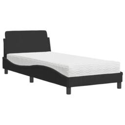 Berkfield Home Bed with Mattress Black Single Velvet - thumbnail 2