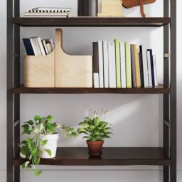 Berkfield Home Wall Shelf Dark Grey 100x50x(2-4) cm Treated Solid Wood Oak in Dark Brown - thumbnail 2