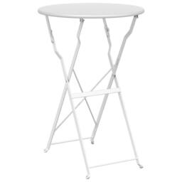 Berkfield Home White 3-Piece Folding Bistro Set - White Steel - thumbnail 6