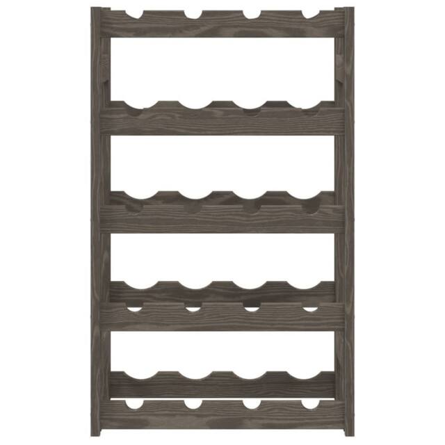 Berkfield Home Beautiful Wine Rack for 20 Bottles Grey Solid Wood Pine - image 1