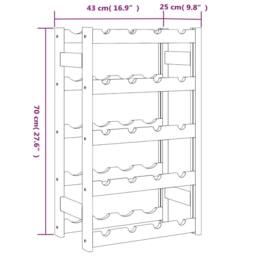 Berkfield Home Beautiful Wine Rack for 20 Bottles Grey Solid Wood Pine - thumbnail 7