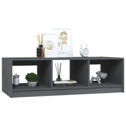 Berkfield Home Coffee Table Grey 110x50x34 cm Solid Pinewood - Size: 110 x 50 x 34 cm - thumbnail 4