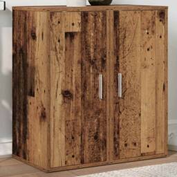 Berkfield Home Shoe Cabinets 2 pcs Old Wood 32x35x70 cm Engineered Wood in Brown - Size: 32 x 35 x 70 cm - thumbnail 1