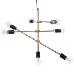 Wyld and Coco Brass 7-Light Industrial Pendant Lamp in Bronze - thumbnail 5