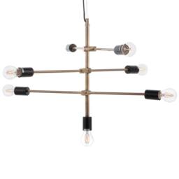 Wyld and Coco Brass 7-Light Industrial Pendant Lamp in Bronze - thumbnail 4