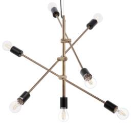Wyld and Coco Brass 7-Light Industrial Pendant Lamp in Bronze - thumbnail 6