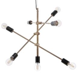 Wyld and Coco Brass 7-Light Industrial Pendant Lamp in Bronze - thumbnail 2