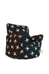 Bean Lazy Cotton Black Pirate Skull & Cross Bones Bean Bag Arm Chair with Beans Child / Teen size - Size: Large - thumbnail 2
