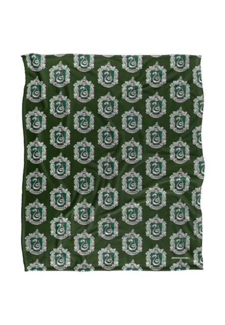 Harry Potter Slytherin Crest 2 Officially Licensed Silky Touch Super Soft Throw Blanket 152x127 cm in White - image 1
