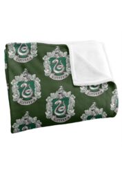 Harry Potter Slytherin Crest 2 Officially Licensed Silky Touch Super Soft Throw Blanket 152x127 cm in White - thumbnail 3
