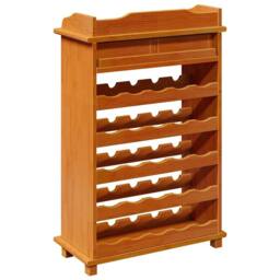 Berkfield Home Wine Rack 90x60x30 cm Solid Wood Pine in Brown - Size: 90 x 60 x 30 cm - thumbnail 8