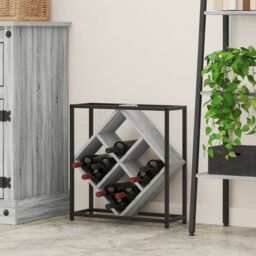 Berkfield Home Wine Rack Grey Sonoma 51x18x52, 5 cm Engineered Wood - thumbnail 1