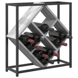 Berkfield Home Wine Rack Grey Sonoma 51x18x52, 5 cm Engineered Wood - thumbnail 3