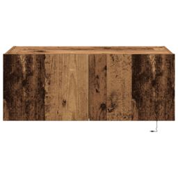 Berkfield Home TV Wall Cabinet with LED Lights Old Wood 80x35x31 cm in Brown - Size: 80 x 35 x 31 cm - thumbnail 7