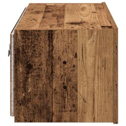 Berkfield Home TV Wall Cabinet with LED Lights Old Wood 80x35x31 cm in Brown - Size: 80 x 35 x 31 cm - thumbnail 8
