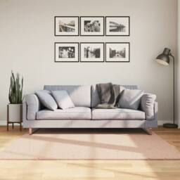 Berkfield Home Rug HUARTE Short Pile Soft & Washable Blush 160x160 cm in Pink - Size: Medium - thumbnail 2