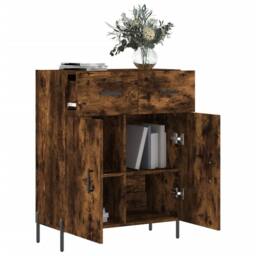 Berkfield Home Sideboard Smoked Oak 69.5x34x90 cm Engineered Wood in Brown - thumbnail 4