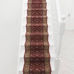 runrug Stair Runner Carpet - Durable, Non-Slip, 5.4mm - 'Bidjar' in Red - Size: 66 cm x 690 cm - thumbnail 6