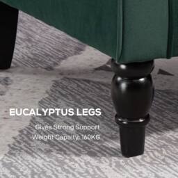 Wyld Haus Dona Green Velvet Feel Wingback Accent Armchair Diamond Button Tufted - thumbnail 7