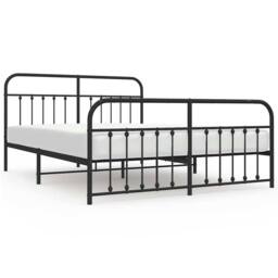 Berkfield Home Metal Bed Frame with Headboard & Footboard Black 183x213 cm - thumbnail 3