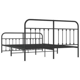 Berkfield Home Metal Bed Frame with Headboard & Footboard Black 183x213 cm - thumbnail 8