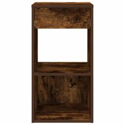Berkfield Home Bedside Cabinet with Drawer Smoked Oak 35x34x66.5 cm in Brown - thumbnail 4