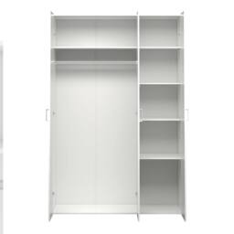Wyld Haus Munich White 3 Door Wardrobe with 6 Shelves - thumbnail 7