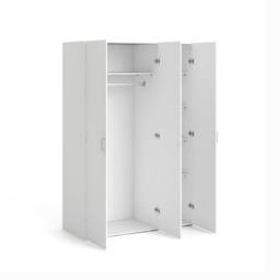Wyld Haus Munich White 3 Door Wardrobe with 6 Shelves - thumbnail 6