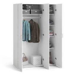 Wyld Haus Munich White 3 Door Wardrobe with 6 Shelves - thumbnail 8