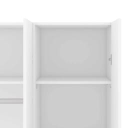 Wyld Haus Munich White 3 Door Wardrobe with 6 Shelves - thumbnail 9