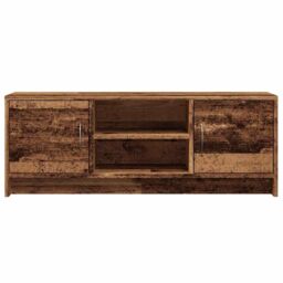 Berkfield Home TV Cabinet Old Wood 102x30x37.5 cm Engineered Wood in Brown - thumbnail 4