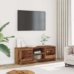 Berkfield Home TV Cabinet Old Wood 102x30x37.5 cm Engineered Wood in Brown - thumbnail 3