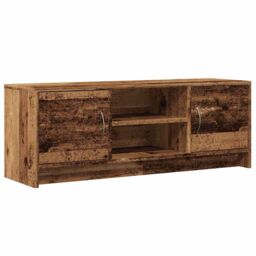 Berkfield Home TV Cabinet Old Wood 102x30x37.5 cm Engineered Wood in Brown - thumbnail 2