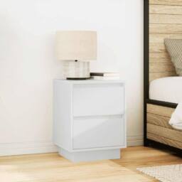 Berkfield Home Modern Bedside Cabinets with LED Lights¬†2 pcs White 38x34x50 cm - Size: 38 x 34 x 50 cm - thumbnail 4
