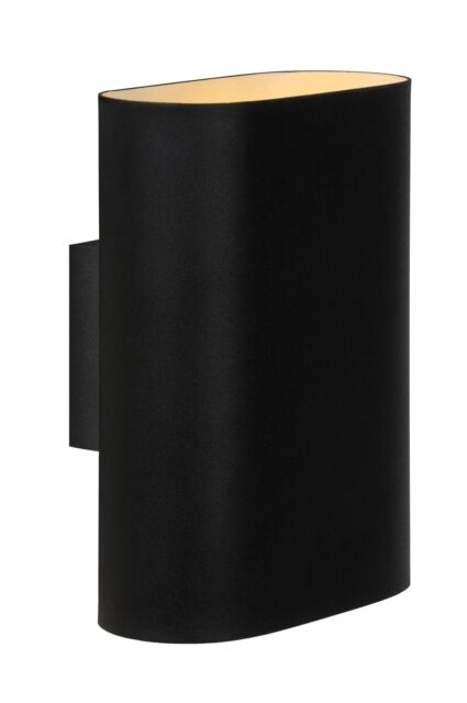 Lucide 'OVALIS' Stylish Dimmable Mountable Indoor Up Down Wall Light 2xE14 in Black - image 1