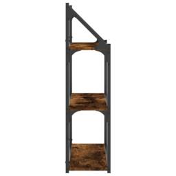 Berkfield Home Durable 3-Tier Wall Shelf Smoked Oak 60x21x78.5 cm Engineered Wood in Brown - thumbnail 5