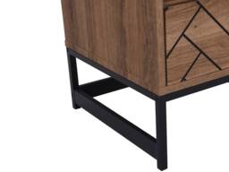 Vente-unique Bedside Table With 1 Drawer & 1 Open Compartment - MDF & Steel in Walnut - thumbnail 9