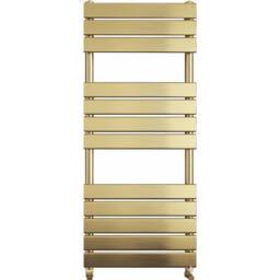 Bathroom Kingdom Queenstown Brushed Brass Designer Heated Towel Rail 1200x450mm in Gold