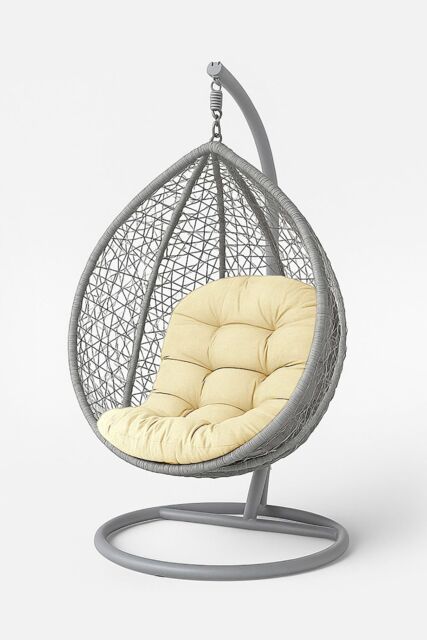 Homescapes Luxury Egg Chair Cushion, Hanging Basket Swing Chair Cushion in Cream - image 1