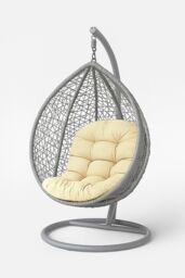 Homescapes Luxury Egg Chair Cushion, Hanging Basket Swing Chair Cushion in Cream - thumbnail 1